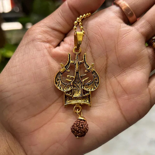 Spiritual Necklace Shiva Trishul damaru Necklace